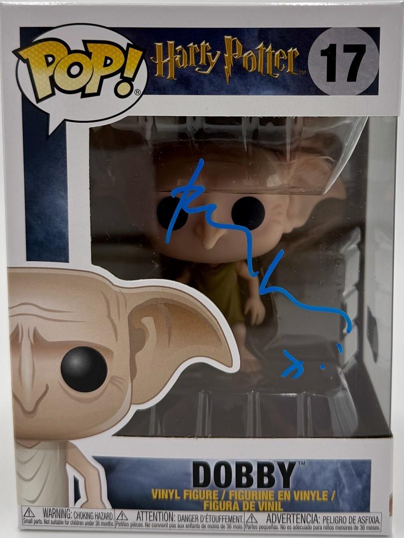 Toby Jones Signed Funko Pop #17 Dobby (Harry Potter) - Beckett COA
